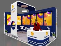 Exhibition stall 3d model 6x3 mtr 2sides open Stand