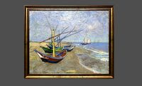 Bronze Frame with Stretcher and Van Gogh Oil Painting
