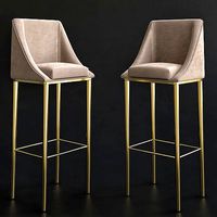 CHAISE DE BAR CLASSIQUE EN VELOURS  EN LAITON 3d model
