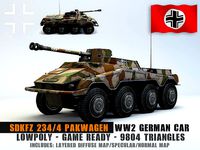 Low Poly SdKfz 234 4 Pakwagen