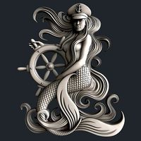 3d STL models for CNC router mermaid
