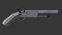 Silicon gun pistolet Flintlock XV age LOW POLY pepacura craft
