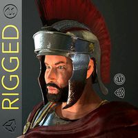 Roman Soldier With Beard Rigged