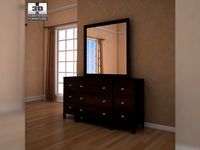 Ashley Carlyle Dresser  Mirror 3D Model