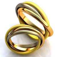 Gold Metal Rings 345 | 3D