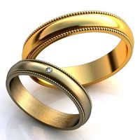 Gold Metal Rings 418 | 3D