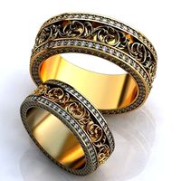 Gold Metal Rings 437 | 3D