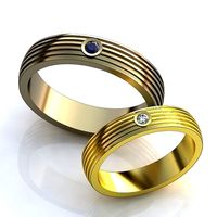 Gold Metal Rings 474 | 3D