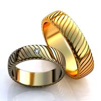 Gold Metal Rings 472 | 3D