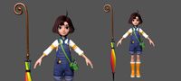 A animation cartoon model of a cute girl  by  maya arnold
