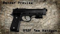 M92F 9mm Handgun - Low-poly