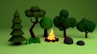 Forest Pack Low-poly 3D model