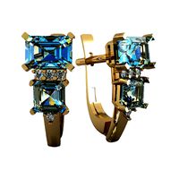 Earrings with Topazes 755 | 3D
