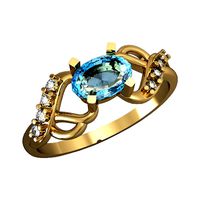 Ring with Topaz 763 | 3D