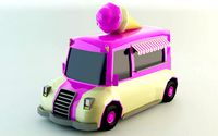 Low Poly Ice-Cream Van
