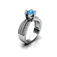 Silver Ring Topaz BK393 | 3D