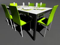 Chair and table 3D Model