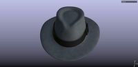 Grey Color PBR Stylish Fedora Hat