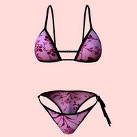 sexy Pink Floral bikini P08
