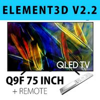 E3D - Samsung Q9F 75 Inch  Remote QLED 4K TV 3D model