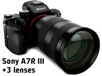 Sony Alpha 7R III with three lenses