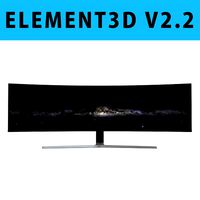 E3D - Samsung 49 Inches CHG90 QLED Gaming Monitor 3D model