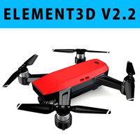 E3D - DJI Spark Mini Drone 2017 3D model