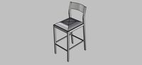 3D Rhino model of a bar stool
