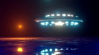 Flying Saucer UFO with Sci-fi Environment