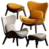 Calligaris lazy Armchair and Pouf Set
