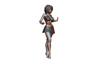 Woman body sculptures stands poses 3D model