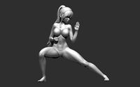 Karate girl in nice poses 3D model