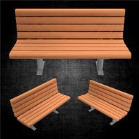 Park bench for landscape or architectural scene