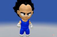 Vegeta with Flowing Spiky Hair Chibi Version