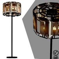lampa harlow crystal round floor amber