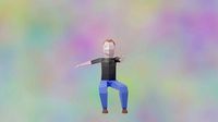 Rigged LowPoly Character Man with T-shirt and jeans 3D model