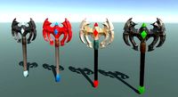 4 Lowpoly  Fantasy Axes