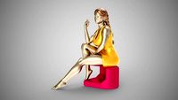 Young Beautiful Innocent Girl Sitting