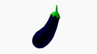 Low Poly Cartoon Eggplant