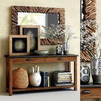 Pottery Barn CHANNING CONSOLE TABLE and NATURAL DRIFTWOOD MIRROR