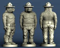3d STL model for CNC Smokey the Bear