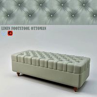 Linen Footstool ottoman