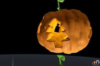 Christmas Themed Carved Halloween Jack O Lantern Pumpkin