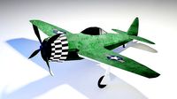 Thunderbird P-47 Aicraft Low Poly