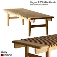 Hans Wegner PP Mobler 589 bar bench