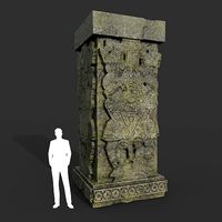 Low poly Mayan Inca Ruin Temple Modular 08-5k