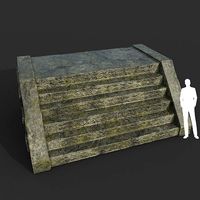 Low poly Mayan Inca Ruin Temple Modular 09-6k