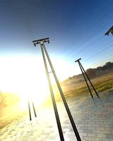 Wooden Electricity A-Pole with Ladder - Object 035