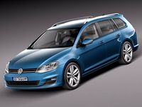 Volkswagen Golf Variant 2014 3D Model