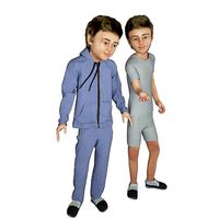Boy real cloth simulation conversation loop animation 1